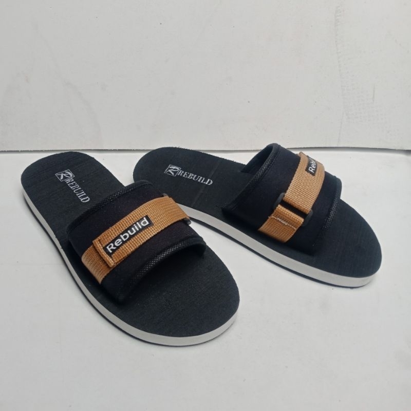 F09-sandal slide pria/sandal selop/sandal kokop pria strip