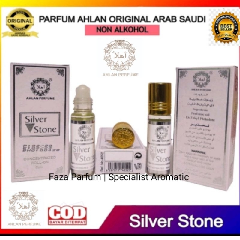 ( Exp 2027 ) AHLAN PARFUM SILVER STONE ORIGINAL SAUDI 6 ML