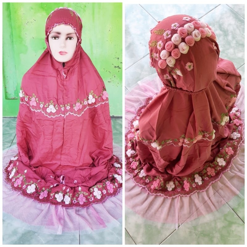 Mukena Terusan Rayon Bordir. Mukena Dewasa