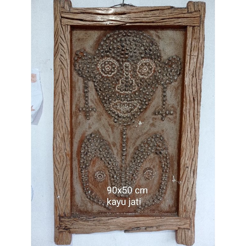 lukisan primitif kayu jati