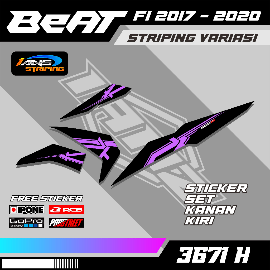 BJ 3671-STIKER SKOTLET MOTOR BEAT FI 2020 TERBARU-STIKER BEAT FI CUSTOM VARIASI MOTOR TERKINI
