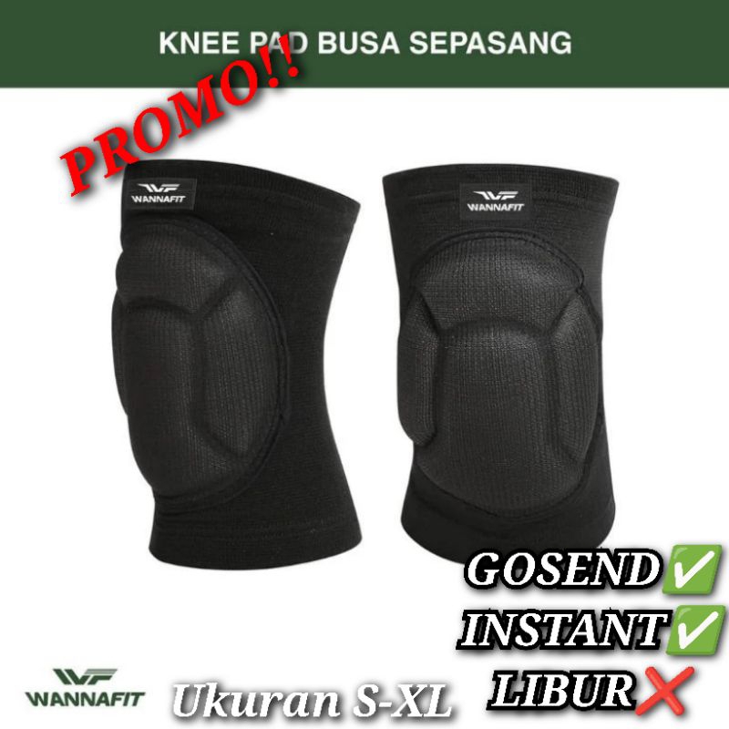 WANNAFIT Knee Pad Busa || wannafit sepasang alat pelindung lutut kiper futsal sepakbola Volly basket