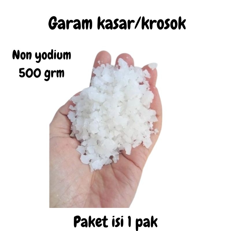 

garam laut kasar murni murah natural sea salt kemasan 500 gram (1pak)/garam murni/garam laut murah/garam detox/garam kristal murah