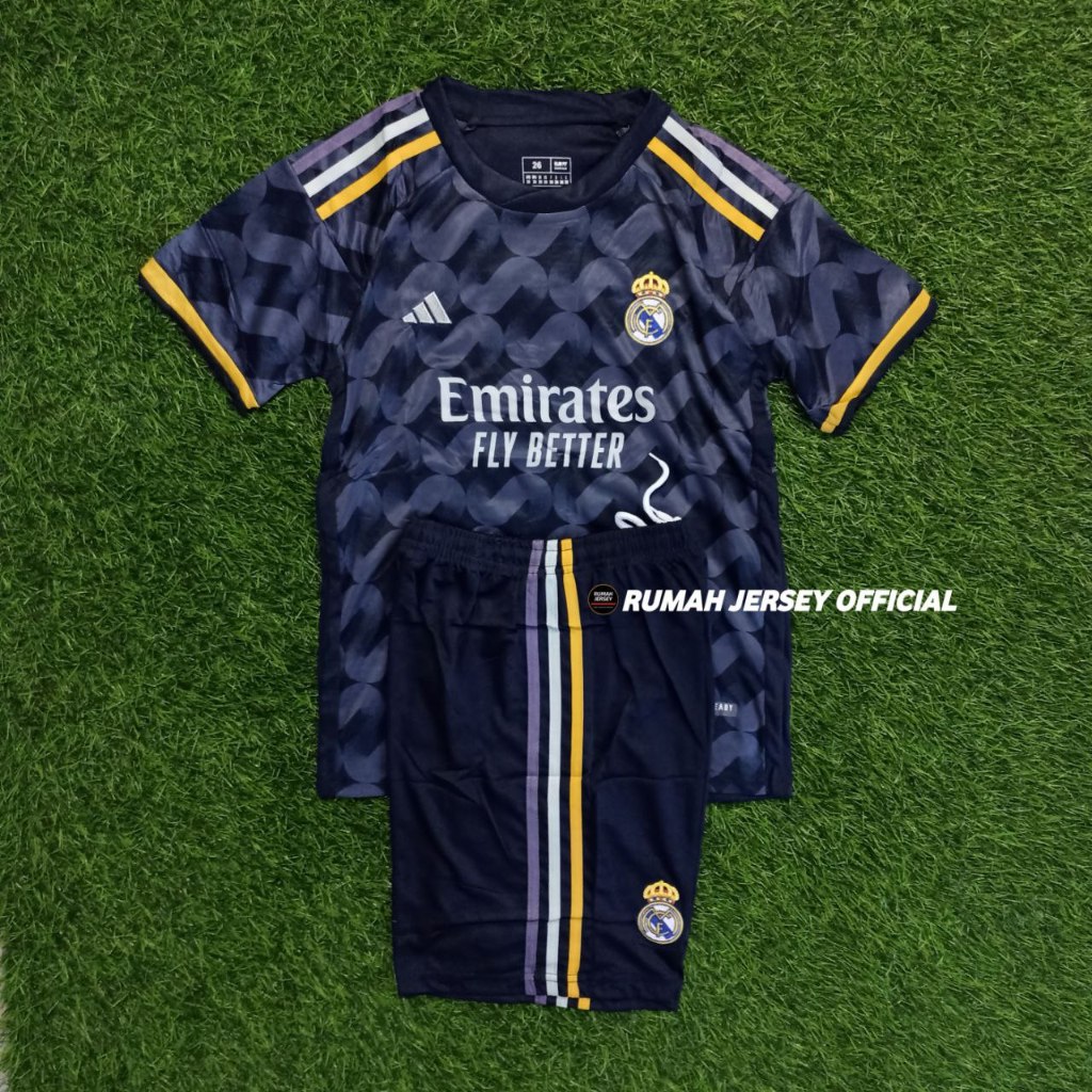 JERSEY REAL MADRID AWAY KIDS 2023/24 GRADE ORI BAJU BOLA ANAK MADRID 2024 TERBARU