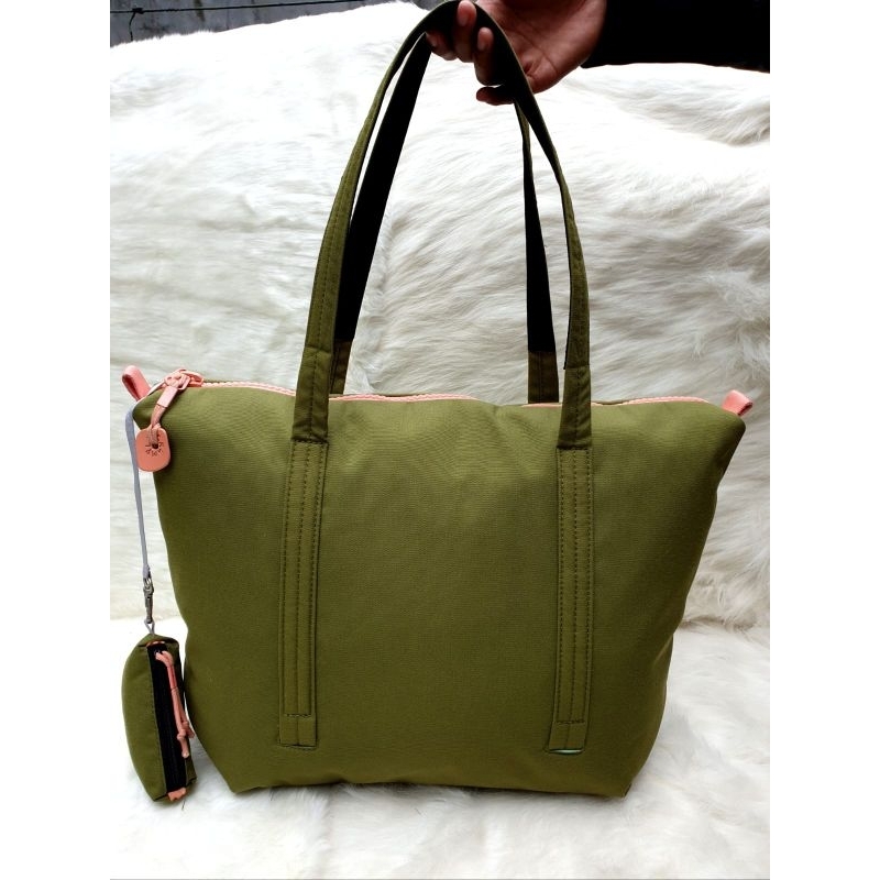 Tas Crumpler Wanita Totebag Shoulder Bag Kanvas Hijau
