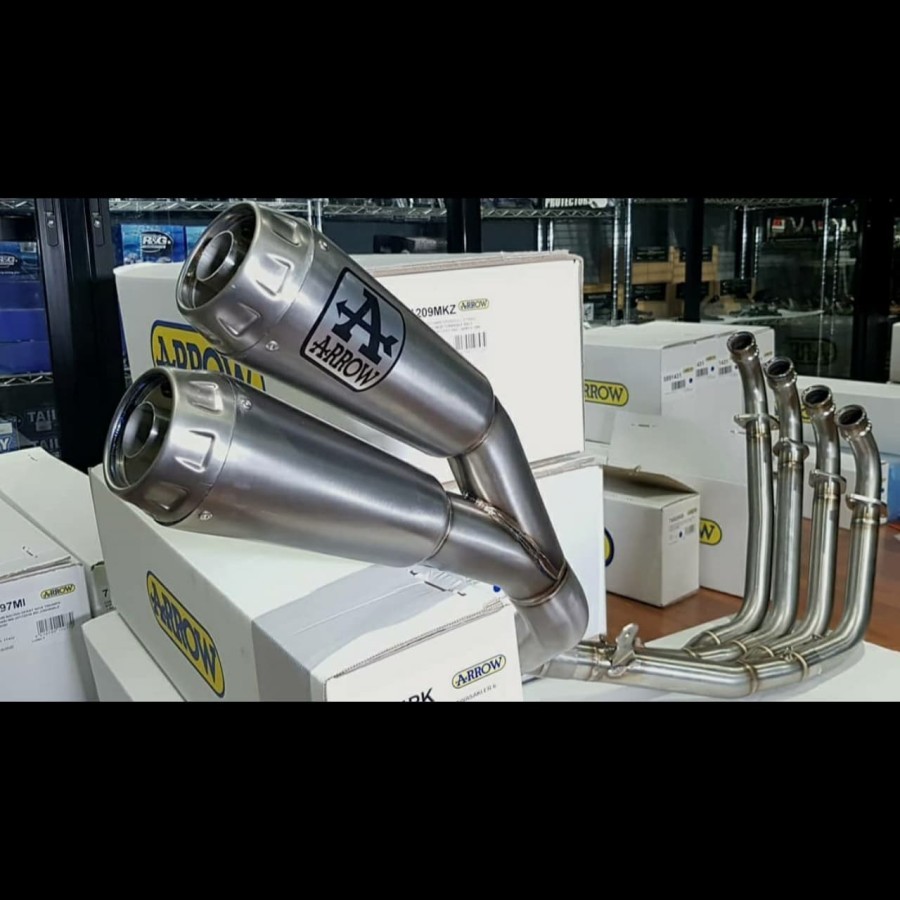 Knalpot Arrow Dual Pro Race Titanium Honda CB650R CB 650R Neo 2019up