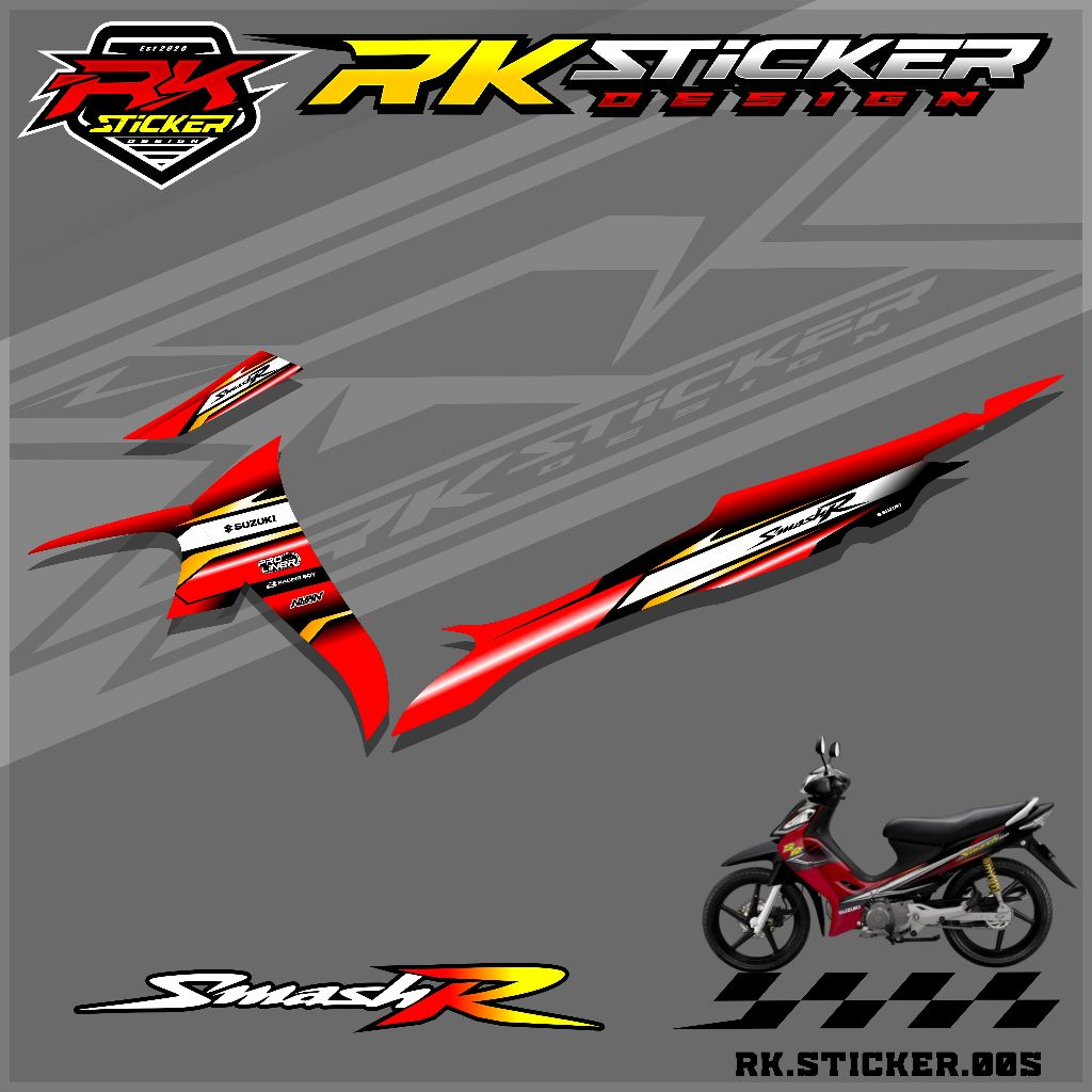Sticker Striping SMASH SR - Stiker Striping Variasi SMASH SR Desain Racing Rk-05