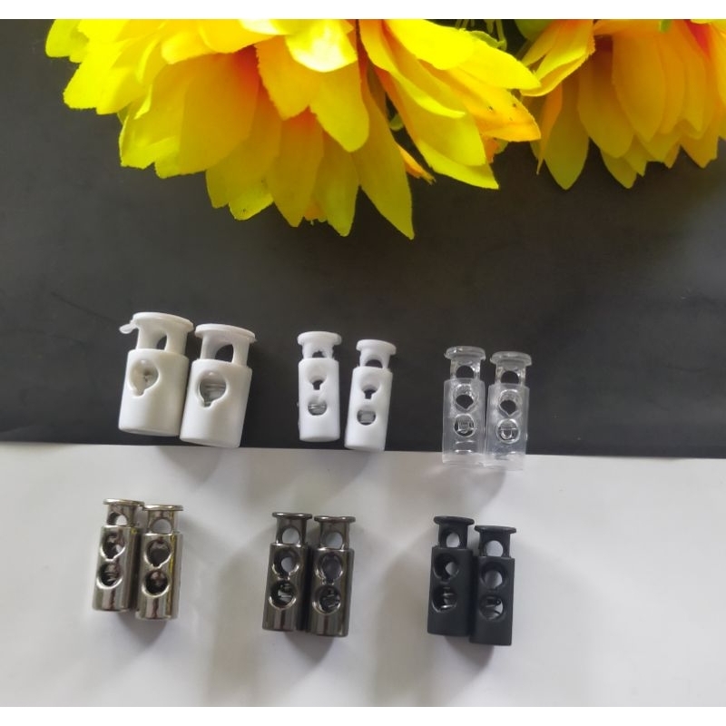 10 pcs Stopper Tali Stopper Tabung Stopper Botol Stopper 1 Lubang Stopper 2 Lubang Stopper Bening