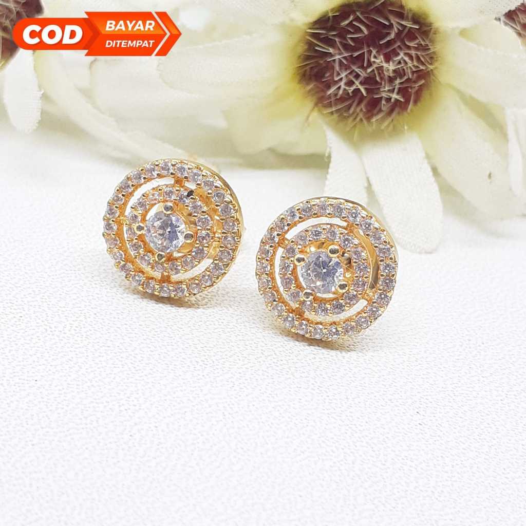 mytitanium-anting xuping lapis emas model kekinian wanita dewasa kwalitas terbaik AJ48