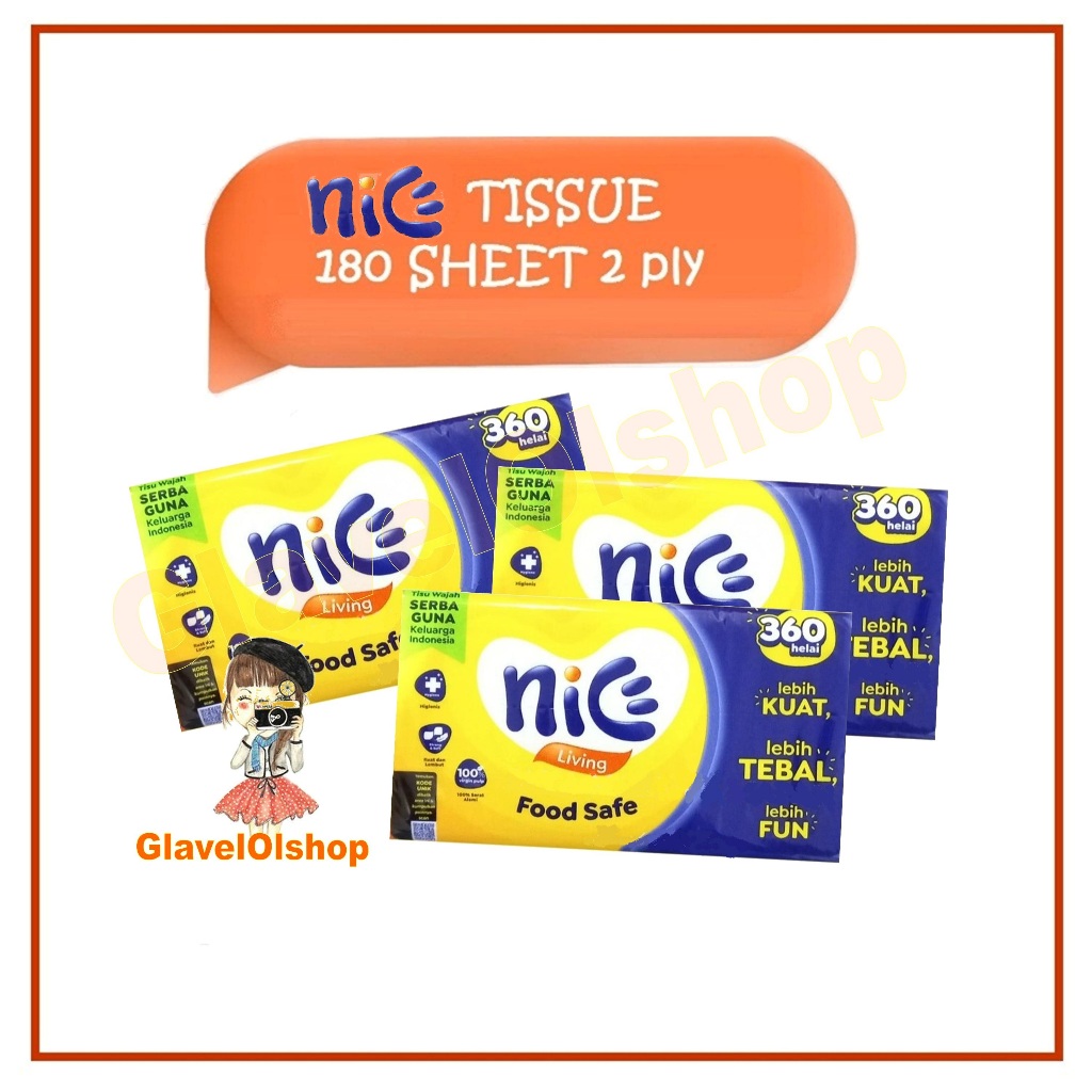 TISSUE NICE 180 SHEET/ NICE TISSUE/TISU NICE 2PLY 180 SHEET