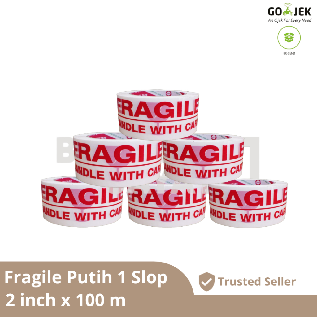 

LAKBAN/ TAPE/ ISOLASI DAIMARU FRAGILE PUTIH PECAH BELAH 2 INCH X 100M (6 Pcs) (Lakban DM Fragile Putih 100m (6 pcs))