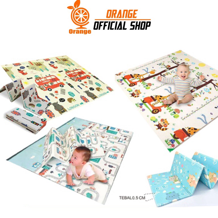 EIC Orange Official Shop Karpet Lipat Playmat Bayi Premium Tikar Lipat Bayi Xpe Karpet Anak 2 X 18 C
