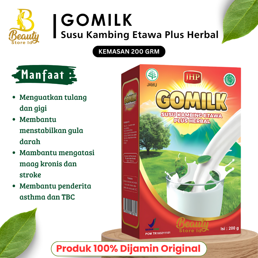 

BS - Susu Gomilk Susu Kambing Etawa Plus Herbal Daun Kelor 200gr Penambah Nafsu Makan Obat Maag Penambah Imunitas Daya Tahan Tubuh
