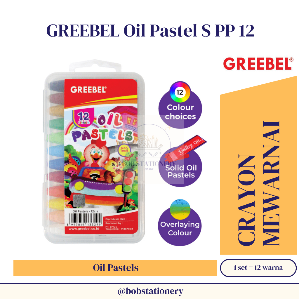 

GREEBEL Oil Pastel S PP 12 Crayon Mewarnai