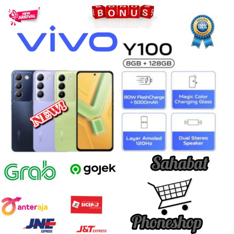 VIVO Y100 4G RAM 8/128 GB (8GB + 8GB EXTENDED RAM) GARANSI RESMI