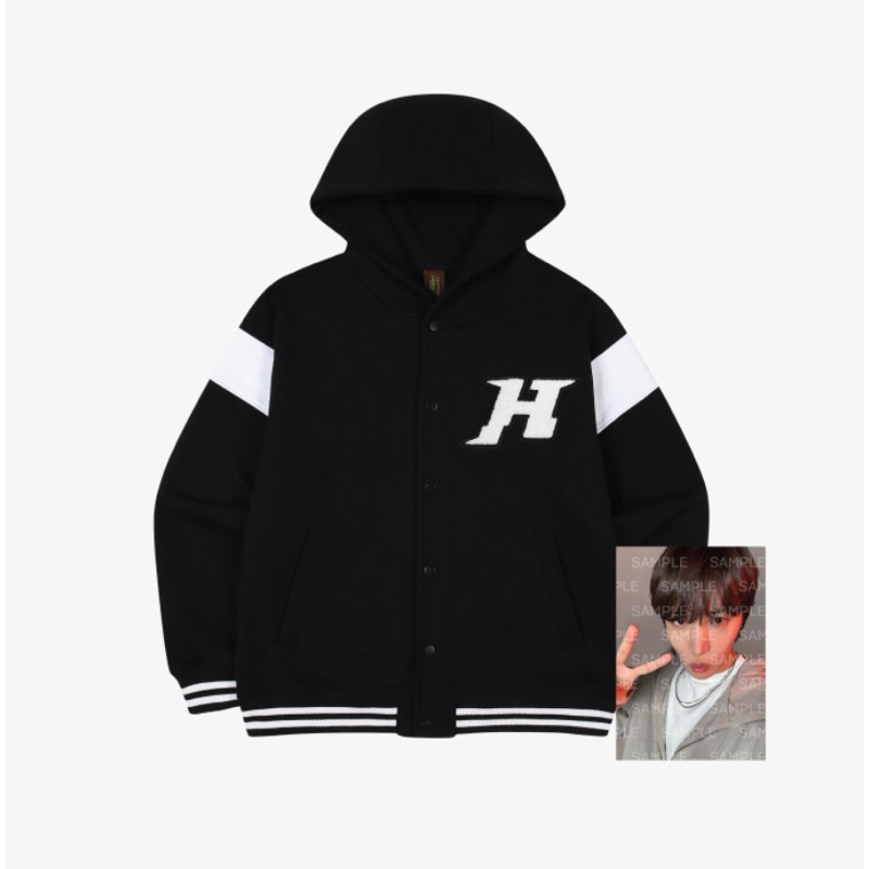 (PO KOREA) JHOPE BTS - HOPE ON THE STREET VARSITY JACKET (BLACK) OFFICIAL MERCHANDISE