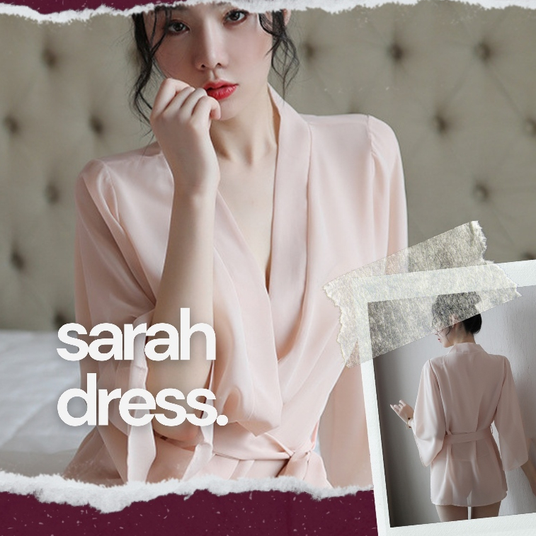 Sarah Dress - Dress Baju Tidur Import Drees Wanita Piyama Satin Dres Motif Terbaru Cewek Kimono Set
