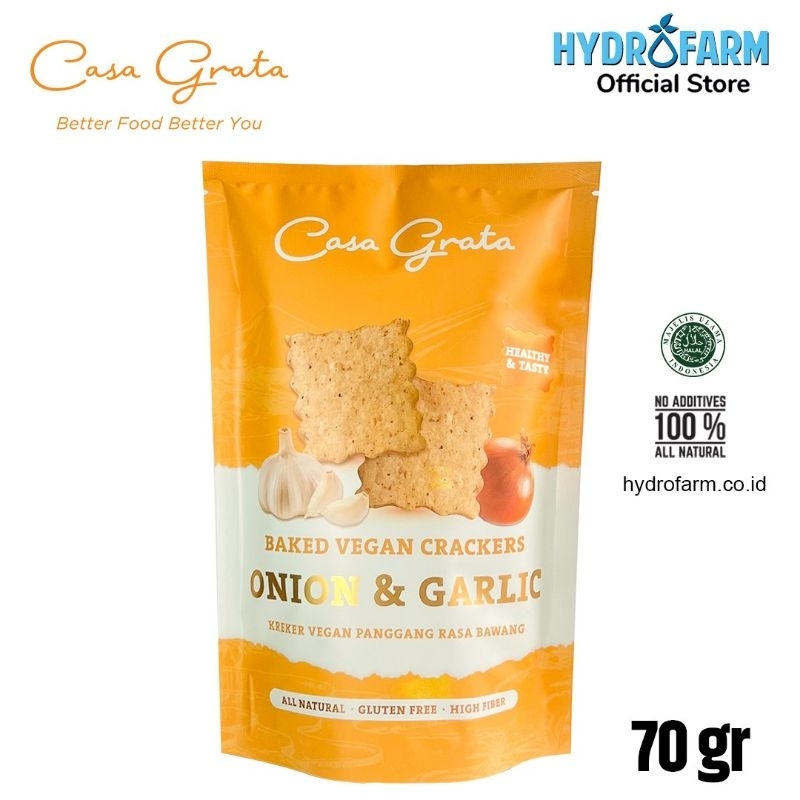 

Casa Grata - Baked Vegan Crackers Onion & Garlic Gluten Free