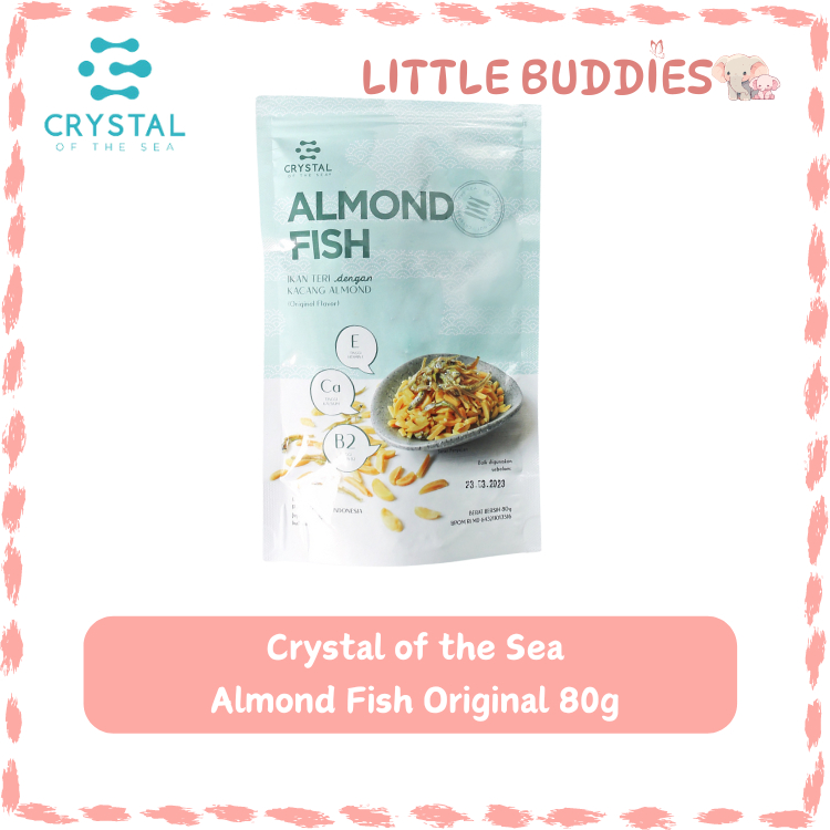 

Crystal of the Sea Almond Fish Snack 80gr / Ikan Teri Jengki Kacang Almond Premium - Cemilan MPASI NON MSG