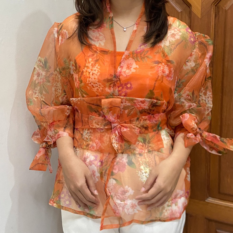Outer Organza Motif Bunga