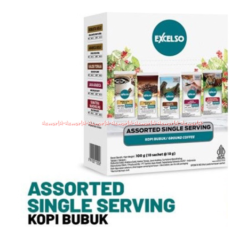 

Excelso 10sachet Assorted Single Serving Kopi Aneka Macam Kopi Bubuk