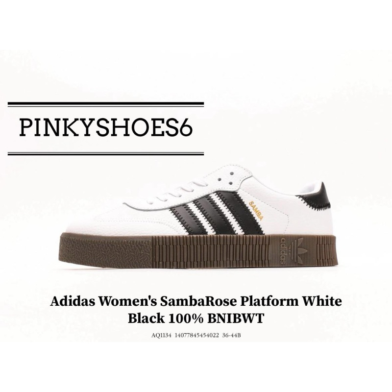 Sepatu Adidas Women's SambaRose Platform White Black 100% BNIBWT