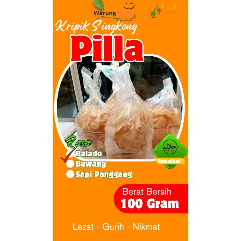 

Kripik Singkong PILLA 100 gram Rasa Balado Super Renyah