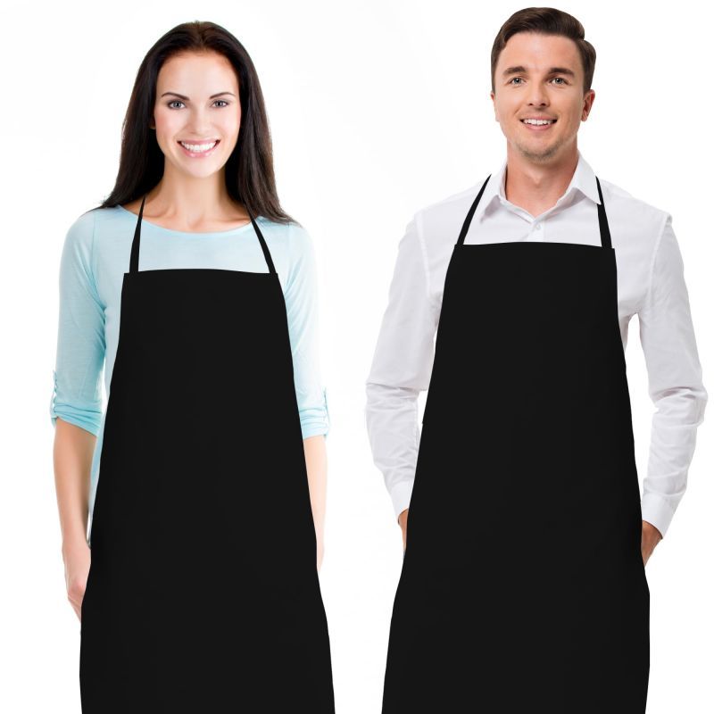Celemek Masak Apron Waterproof Apron Hitam Chef Pelayan Celemek Masak Pria -