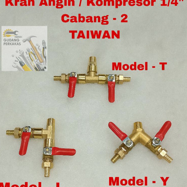 jm Kran Angin Kompresor 14 CABANG 2  Air Cock Hato 14 Inch Kuningan Cabang2