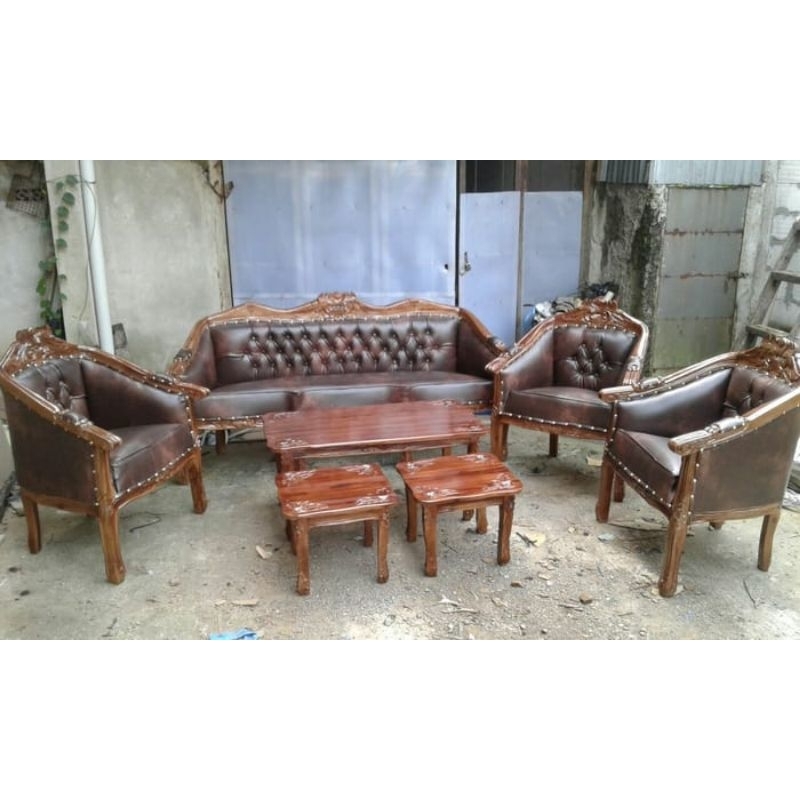Sofa louis jati jepara 3111 & meja dapat 3/sofa minimalis