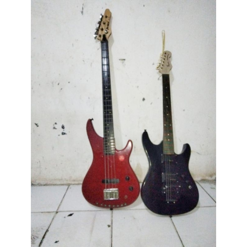 1pasng gitar bas+gitar listrik