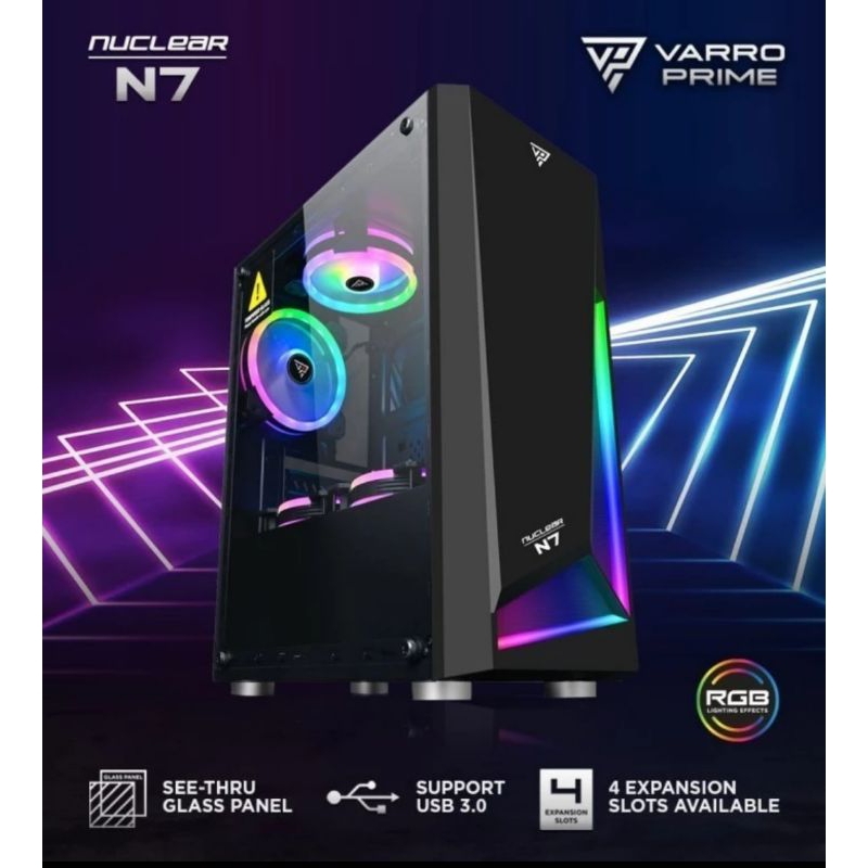 Casing PC Gaming Varro Micro ATX N7 LED RGB
