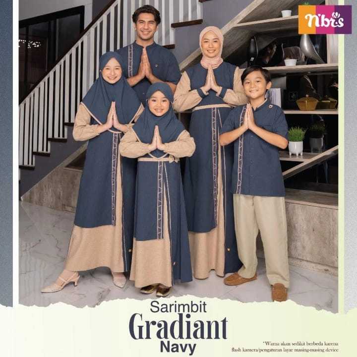 Nibras - Gamis Gradiant XS Navy | Gamis Navy Mocca | Gamis Remaja Simpel