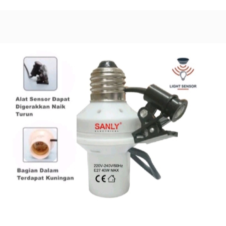 Fitting lampu sensor fitting sensor cahaya fitting lampu otomatis e27