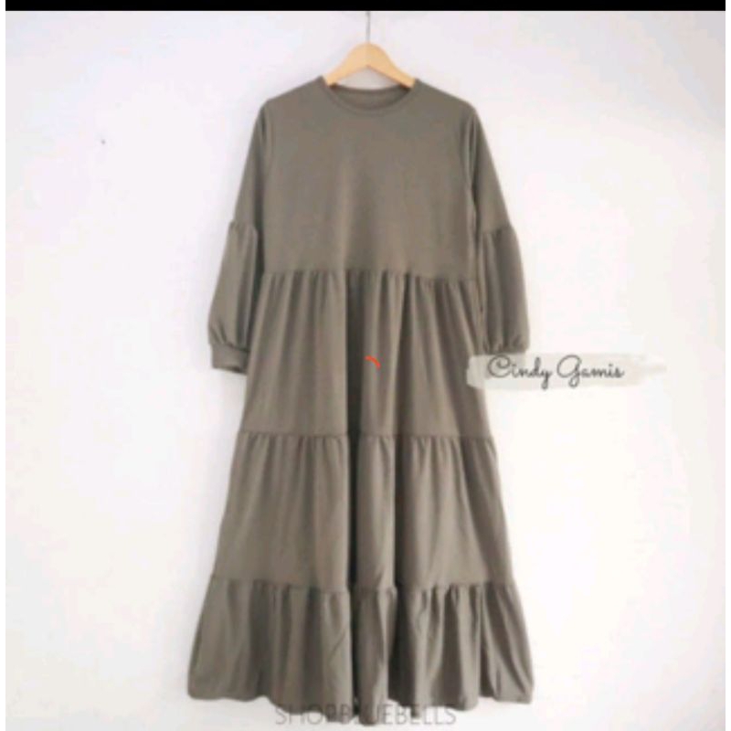 NERO MAXY gamis lebaran /gamis rempel wanita/dresswanitamuslimah dress tangan balon