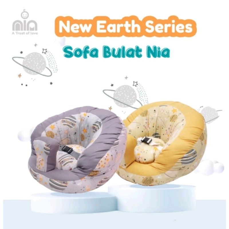 NIA SOFA BAYI KAKI BULAT EARTH SERIES - SOFA BELAJAR DUDUK BAYI BULAT NIA BABY