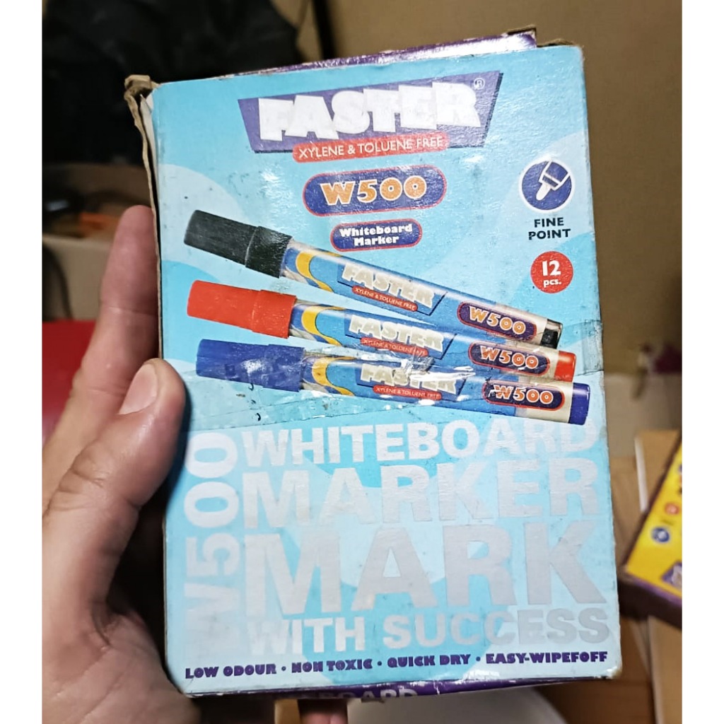 

Spidol Whiteboard Faster W500 Hitam 1 Paket isi 10 pcs