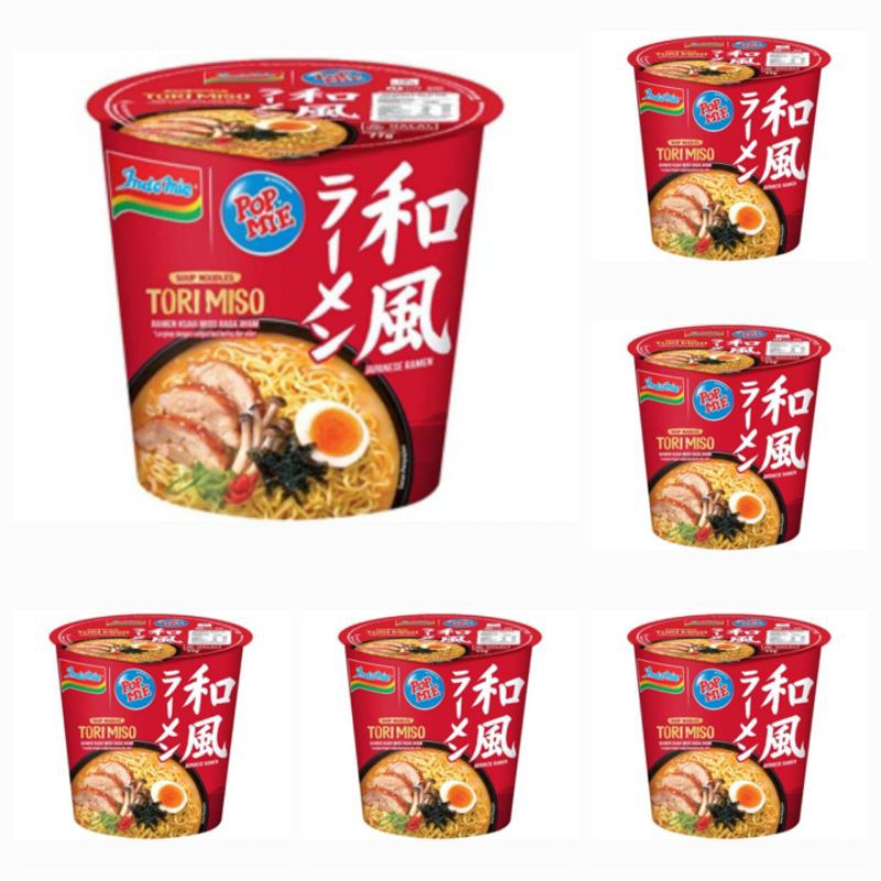 

Pop Mie Mi Instan Cup Ramen Kuah Miso Rasa Ayam / Japanese Ramen Soup Noodles Tori Miso 77 Gr