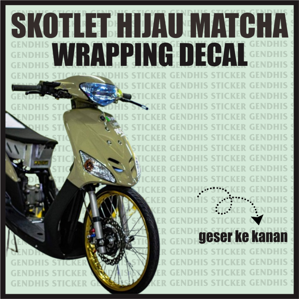 sticker skotlet motor hijau sage glossy / scotlite hijau pastel mengkilat / skotlet hijau sage paste