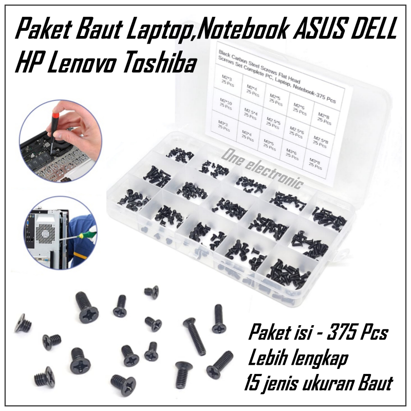 Paket Baut lengkap Laptop Notebook Paket Screw Komputer PC