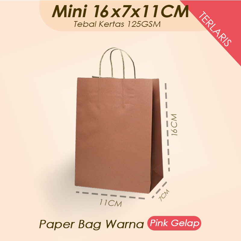 

(Pink Tua) Paper Bag Mini 16x7x11 CM / Paper Bag Kado Kecil Packing Souvenir, Aksesoris, Gelang, Parfum, Wedding Olshop / Papper Bag Kecil Polos Packaging Online Shop