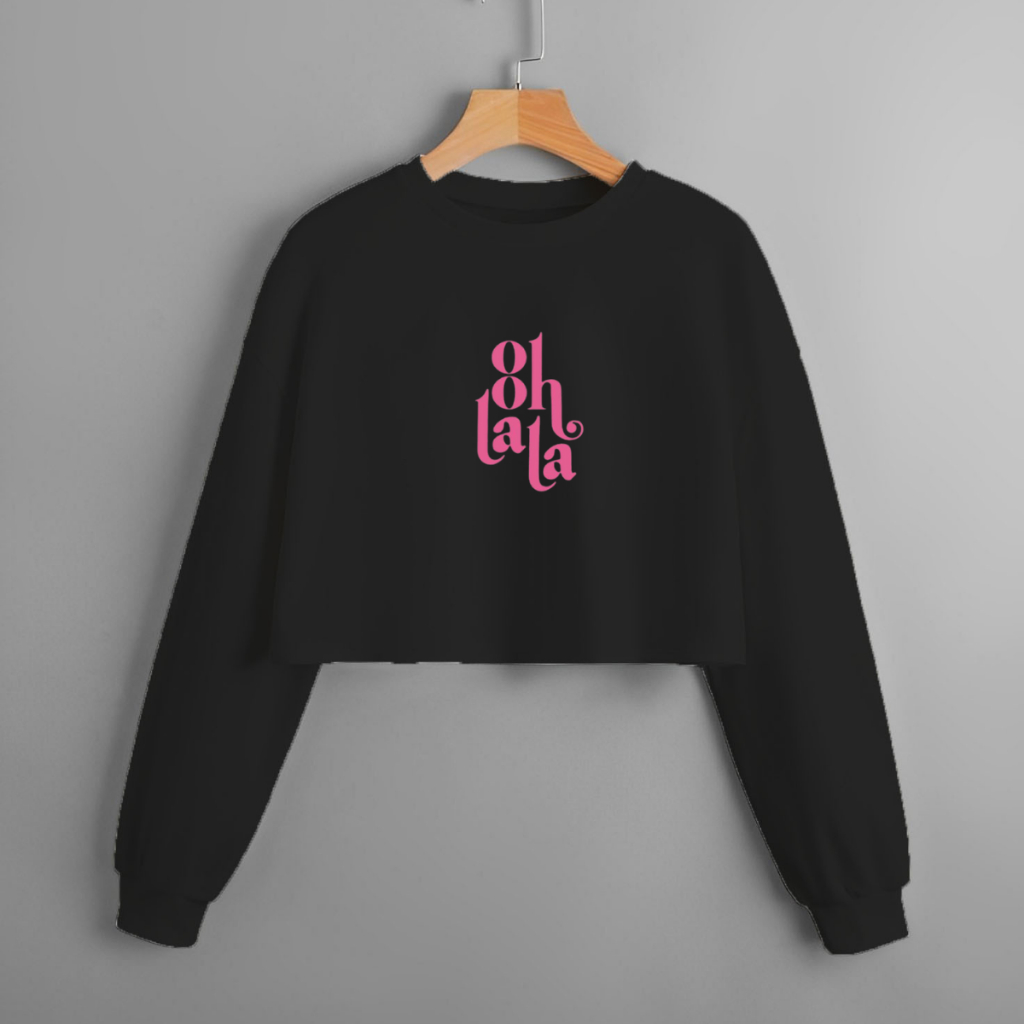 Cod Kaos Crop Top Lengan Panjang Oversize /Crop Top Korea/Crop Wanita