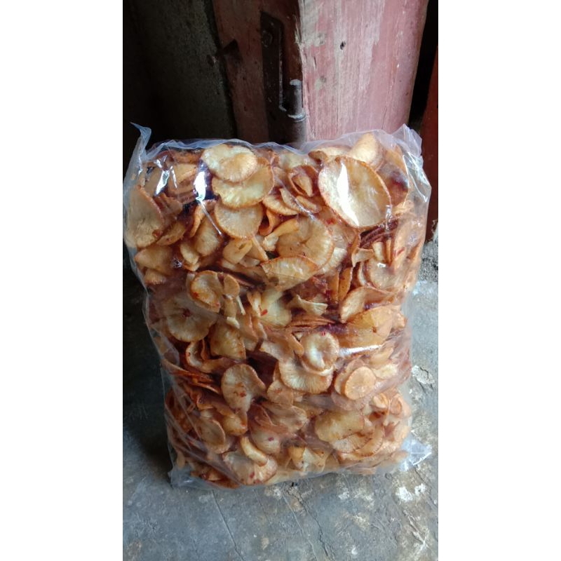 

Keripik Singkong Pedas Daun Jeruk 500 gram