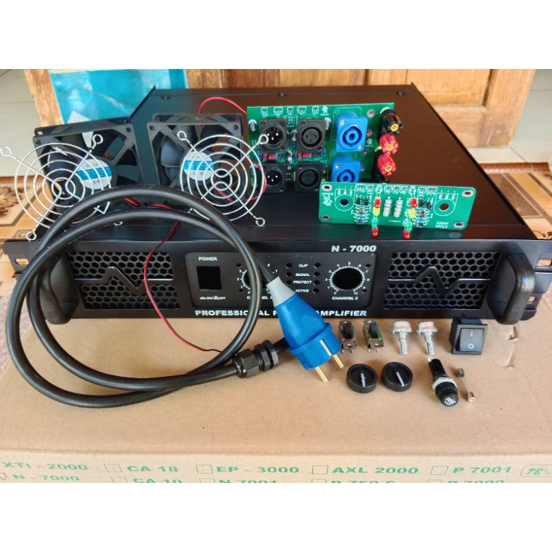 Bok power amplifier N7000 lengkap aksesoris box N7000 ukuran 2U komplit aksesoris Bok power N7000 uk
