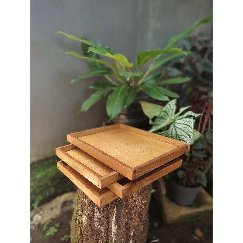 WOODEN TRAY / NAMPAN KAYU / NAMPAN / KOTAK HANTARAN / KOTAK SESERAHAN / HANTARAN KAYU / HANTARAN SES