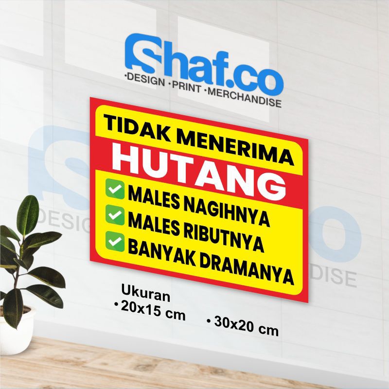 

STICKER TIDAK MENERIMA HUTANG KEREN