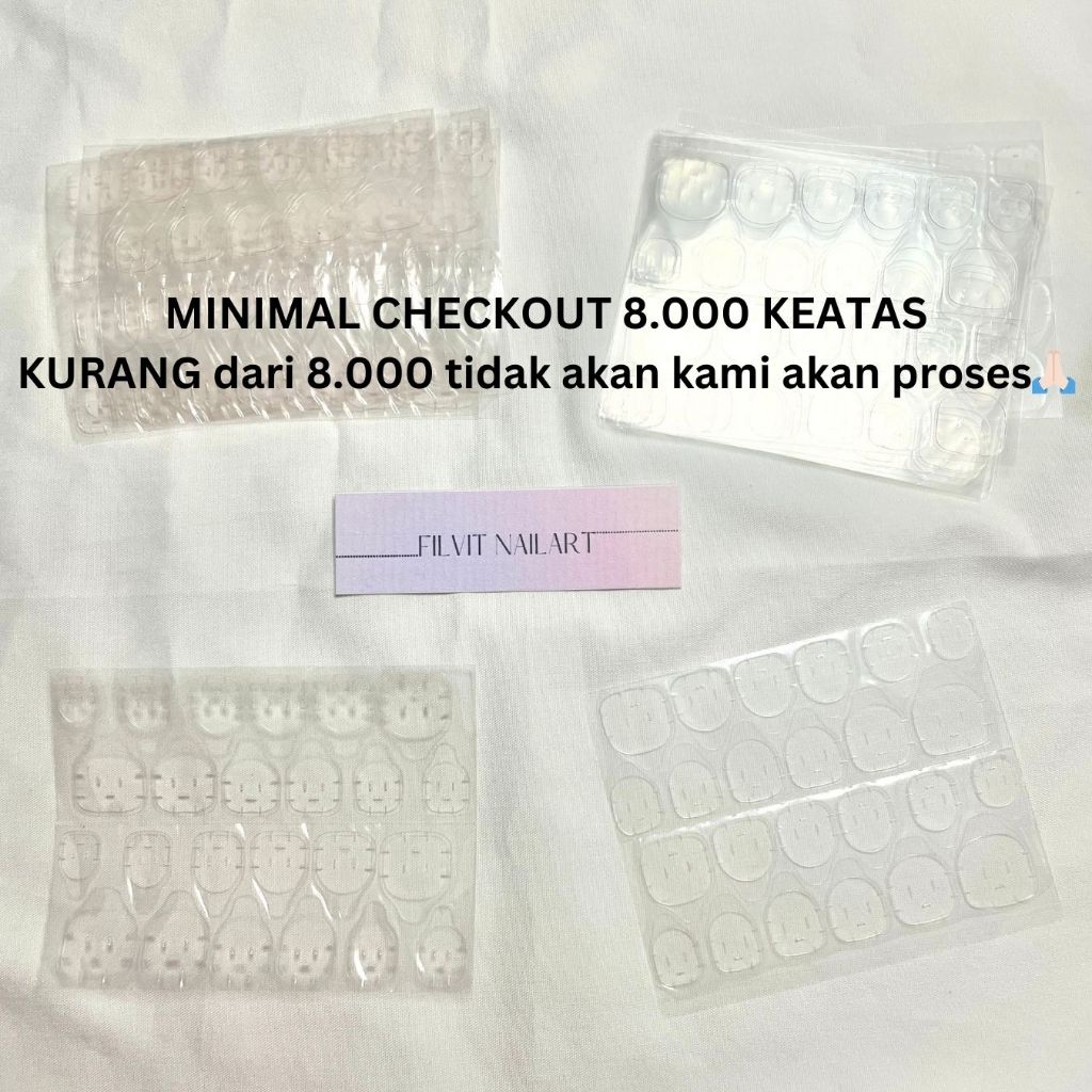 (MINIMAL BELANJA DITOKO 8.000) 24pcs Lem Gel Kuku Palsu Transparant / Nail Glue Gel Double Tape Kuat