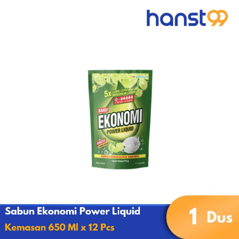 Sabun Cuci Piring Ekonomi Liquid 650 ml 1 Dus 12pcs