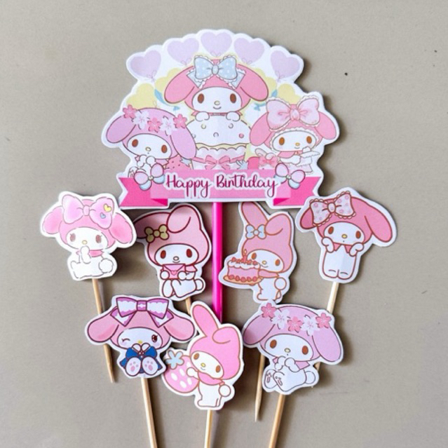 TOPPER MY MELODY / (LA-001) CAKE TOPPER MELODY / TOPPER KUE MY MELODY / HIASAN KUE MY MELODY / HIASA