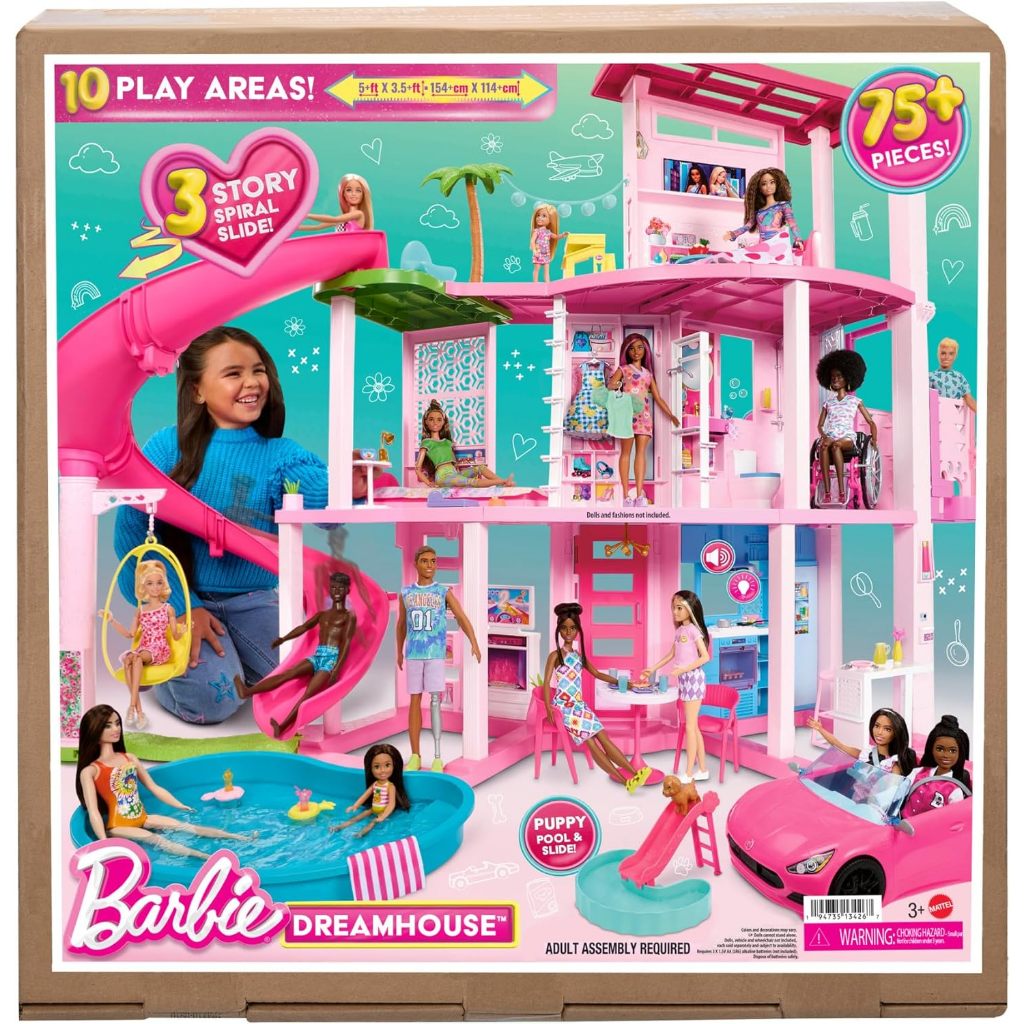 Barbie DreamHouse Doll House Pool Party Doll House Puppy Play Areas
